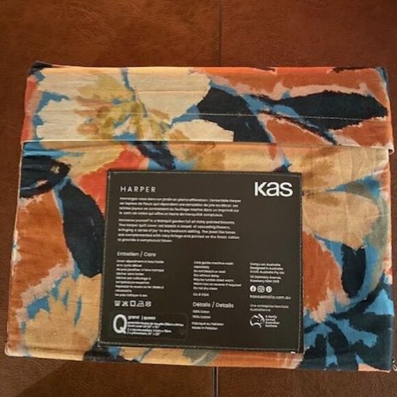 NWT Kas Australia Glowing Garden Queen Duvet Cover Set - Picture 5 of 6